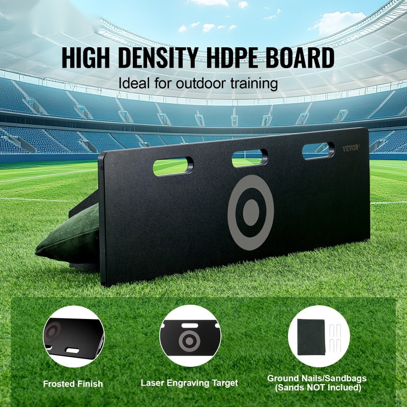 Jalkapallon palautusseinä HDPE 1000x300 mm taitettava säädettävillä kulmilla syöttö ja laukaisuharjoituksiin