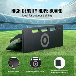 Jalkapallon palautuslevy korkeatiheyksinen HDPE 800x300 mm taitettava säädettävillä kulmilla harjoitteluun
