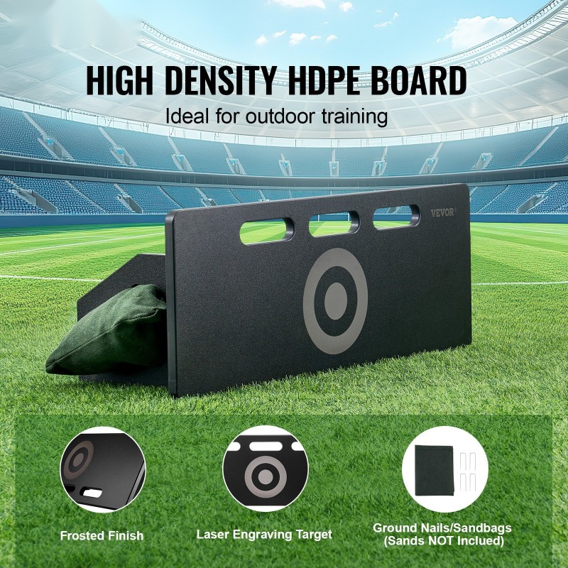 Jalkapallon palautuslevy korkeatiheyksinen HDPE 800x300 mm taitettava säädettävillä kulmilla harjoitteluun