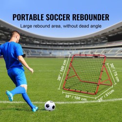 Taitettava jalkapallon paluuverkko rautaputkirunko polyeteeniverkko 99,1x99,1 cm