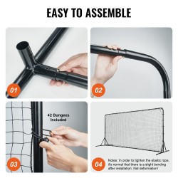 Jalkapallon palautusverkko rautarunko PE-verkko 12x6 jalkaa kantolaukku maakiilat