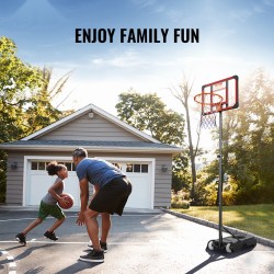 Koripalloteline teräsrunko 28 tuuman levy säädettävä 152–213 senttimetriä täytettävä jalusta pyörillä