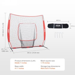 Harjoitusverkko baseballiin ja softballiin polyesteriverkko 213,4×213,4 senttimetriä