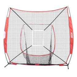 Baseball- ja softball-harjoitusverkko polyesteriverkolla 2,13x2,13 m lasikuitutangot kantolaukku harjoituspallo