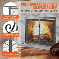 Takkatulen suojaverkko rautarunko ruostumaton teräsverkko kaksiosainen 990 x 802 mm musta