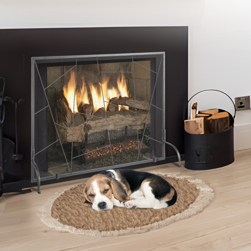 Takkasuoja rautarunko 906 mm leveä 720 mm korkea yksiosainen vapaasti seisova