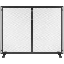 Tulisijan rautainen kipinäsuoja 990 x 780 mm yksi paneeli magneettiovella