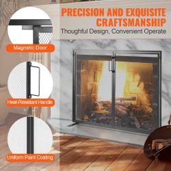 Tulisijan rautainen kipinäsuoja 990 x 780 mm yksi paneeli magneettiovella