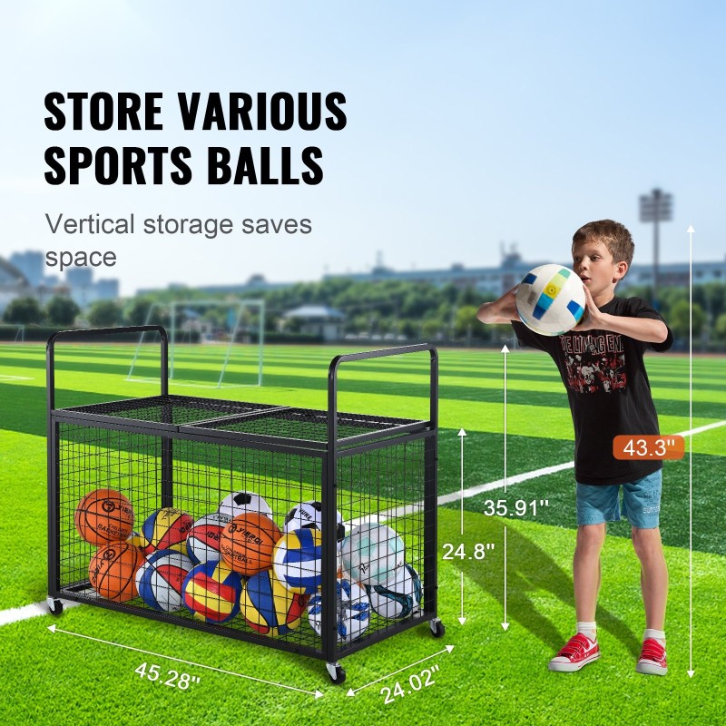 Vieritettävä pallokärry hiiliteräs kaksiosainen lukittava kansi pinottava jarrullisilla pyörillä