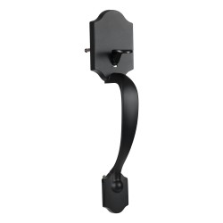 Etuoven lukitussetti sinkkiseos kuparipinnoitteella musta matta sisänupilla ja varmuuslukolla säädettävällä reikävälityksellä