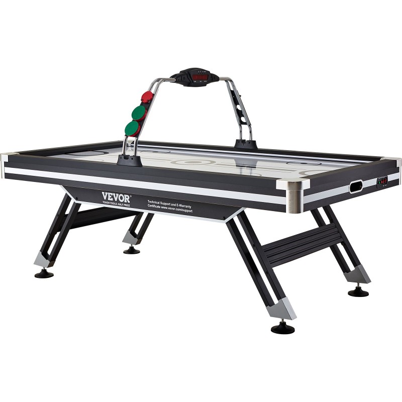 LED-ilmailmakiekkopöytä MDF-levy metalli PVC-pelipinta 4 pelaajaa LED-pistelaskuri 120 V moottori