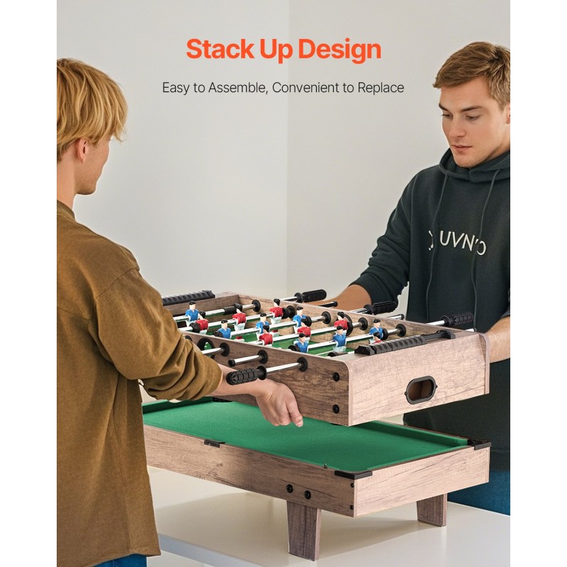 Neljän pelin yhdistelmäpelipöytä 32-tuumainen MDF-levy lapsille ja perheille