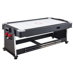 Pelipöytä kääntyvä kolmelle pelille biljardi ilmakiekko pöytätennis MDF levy PVC pinta 88 tuuman