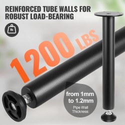 Pöydänjalat hiiliterästä 406,4 mm säädettävät jalkakupit 4 kpl 544 kg kantavuus