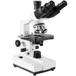 Kolmitorninen yhdistelmämikroskooppi 40–5000x LED-valaistus kaksikerroksinen metallinen näytelava liitettävyys tietokoneeseen