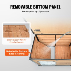 Ulkokoirankoppi vedenkestävä setripuu rautarunko eristetty korotettu lattia keskikokoisille ja suurille