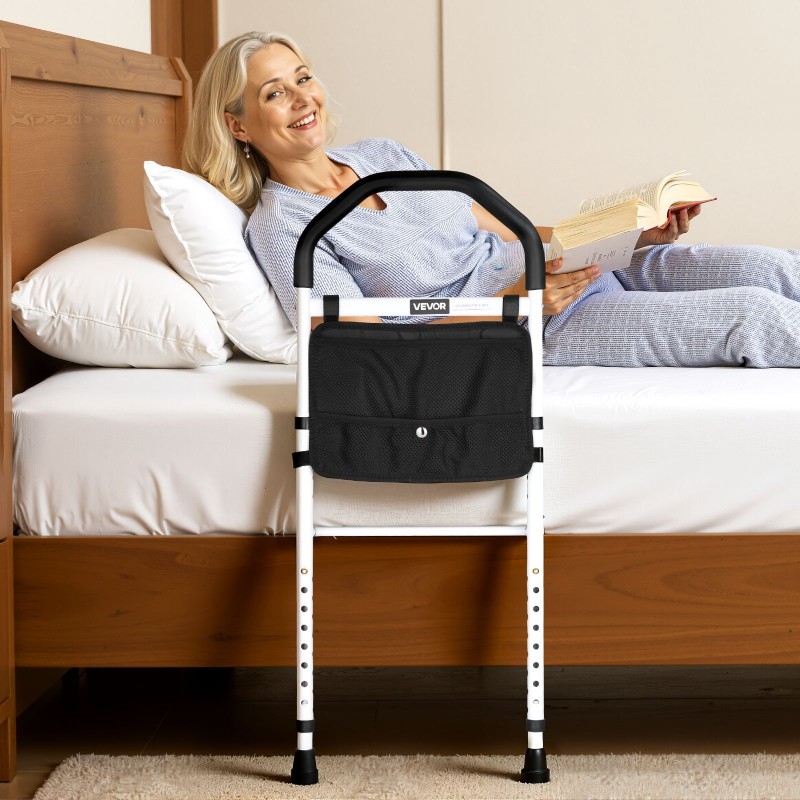 Sängynlaita säädettävä korkeus hiiliteräsputki PU-kahva sopii useimpiin sänkyihin