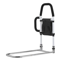 Sängynlaita hiiliteräsputkesta säädettävällä korkeudella polyuretaanisella kahvalla ja sivukahvalla sopii eri sänkikokoihin