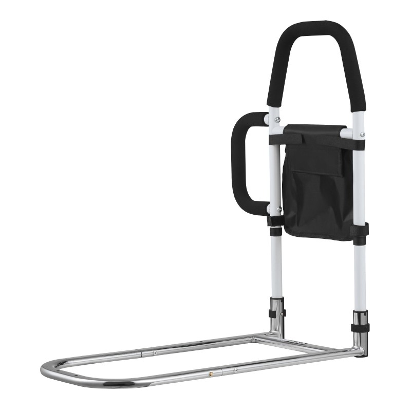 Sängynlaita hiiliteräsputkesta säädettävällä korkeudella polyuretaanisella kahvalla ja sivukahvalla sopii eri sänkikokoihin