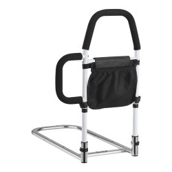 Sängynlaita hiiliteräsputkesta säädettävällä korkeudella polyuretaanisella kahvalla ja sivukahvalla sopii eri sänkikokoihin