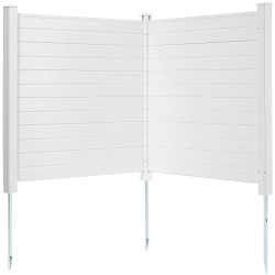 PVC-näkösuoja 2-paneelinen 1270×1270 mm valkoinen ulkokäyttöön ilmastointiyksiköille