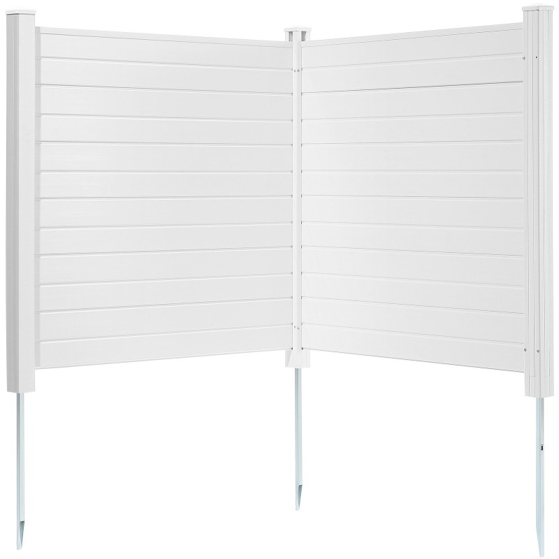 PVC-näkösuoja 2-paneelinen 1270×1270 mm valkoinen ulkokäyttöön ilmastointiyksiköille