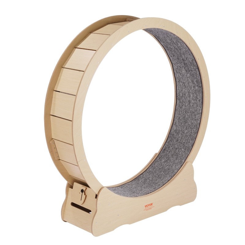 Puinen kissan juoksupyörä MDF 132 cm ulkohalkaisijalla irrotettavalla matolla sisäkäyttöön