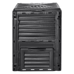 Ulkokompostori 300 L PP-muovi BPA-vapaa musta yläkansi alaluukku neljän sivun ilmanvaihto