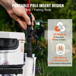 Rantakalastuskärry teräsrunko 11-tuumaiset kumiset ilmakennorenkaat 90,7 kg kantavuus 7 vapatelinettä