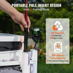 Kalastuskärry alumiinirunko 136 kilogramman kantavuus 13 tuuman PU-ilmarenkaat 8 vapapidikettä