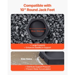 Kumiset tukijalkatyynyt 4 kpl matkailuautoille 10 tuuman jaloille 2,3 t kantavuus