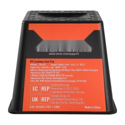 Tukijalkapalikat polypropeeni 245×245×204 mm 4 kpl 2722 kg kantavuus matkailuvaunuille