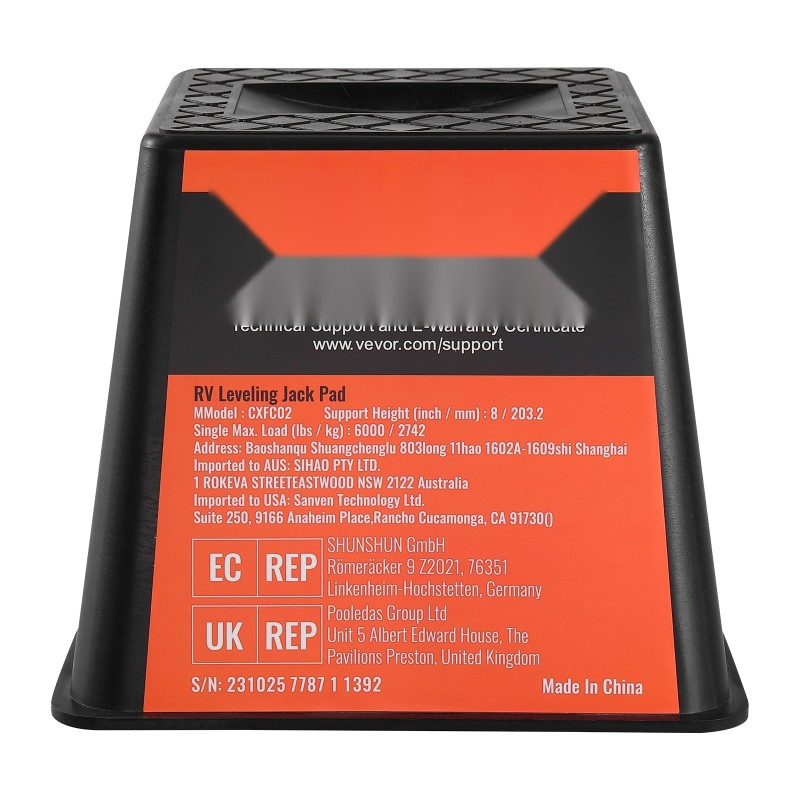 Tukijalkapalikat polypropeeni 245×245×204 mm 4 kpl 2722 kg kantavuus matkailuvaunuille