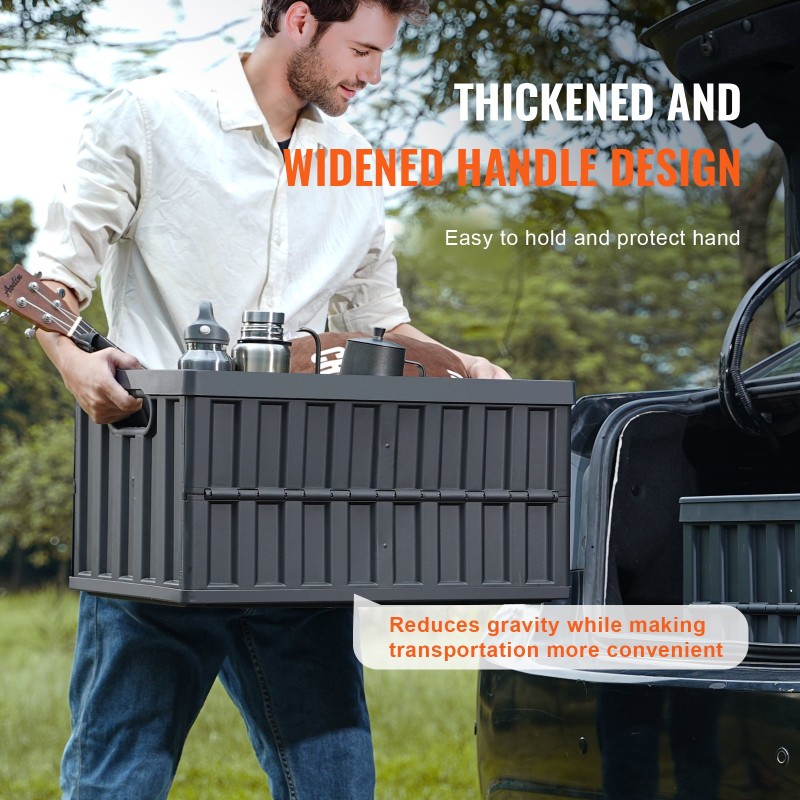 Taitettavat PP-muoviset säilytyslaatikot 65L 3 kpl kannella pinottavat kahvoilla