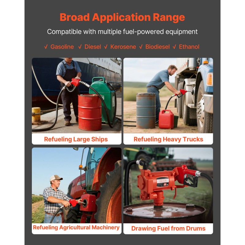 Sähköinen polttoaineensiirtopumppu 76 l/min kuparimoottori valurautarunko automaattinen polttoainepistooli purkuletku