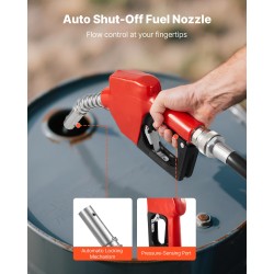 Polttoaineensiirtopumppu valurautainen runko kuparimoottori 57 l/min automaattipistooli poistoletku mukana