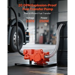 Polttoaineensiirtopumppu 230 V 76 l/min valurautarunkoinen virtausmittarilla ja sulkupistoolilla