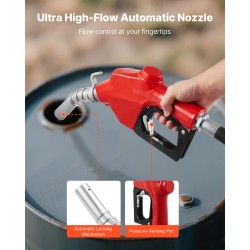 Polttoaineensiirtopumppu 230 V 76 l/min valurautarunkoinen virtausmittarilla ja sulkupistoolilla