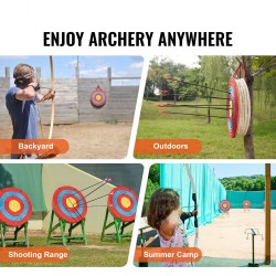 Pyöreä olkitaulu 5 kerrosta 51 cm kantokahvalla jousiammunnan harjoitteluun