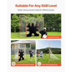 Lacrosse-maali oranssi teräsrunko 12x9 jalkaa kolmiosainen taustaverkko maalitaulu polyesteriverkko