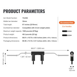Turvakyykkytanko 32 mm halkaisija 675 kg kantavuus olka ja niskapehmusteet