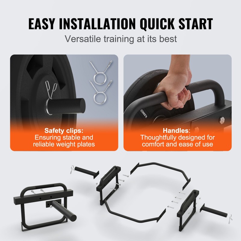 Kuusikulmainen trap-tanko terästä 225 kg kantavuus 1415 mm pituus kotikäyttöön