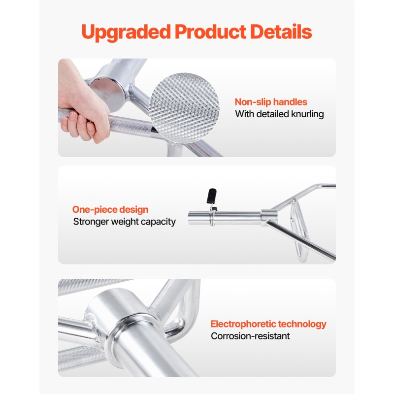 Kuusikulmainen terästanko 50 mm keskireikä 360 kg karhennetut kahvat