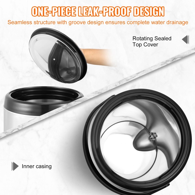 Eristetty juoma-annostelija ruostumattomasta teräksestä 9,2 litraa kuumille ja kylmille juomille