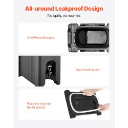 Juoma-annostelija eristetty 19 l 2 kpl kuuma ja kylmä elintarvikekelpoinen musta