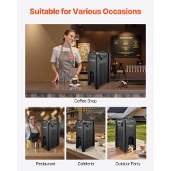 Juoma-annostelija eristetty 19 l 2 kpl kuuma ja kylmä elintarvikekelpoinen musta