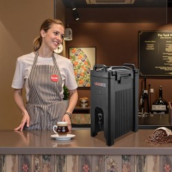 Juoma-annostelija eristetty 19 l 2 kpl kuuma ja kylmä elintarvikekelpoinen musta