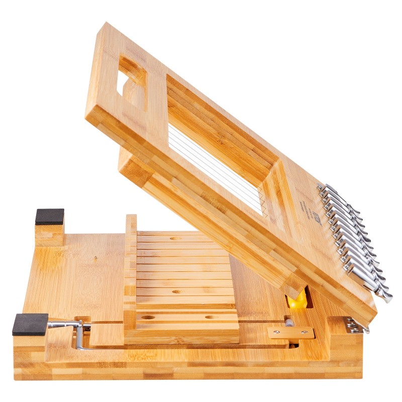 Saippualeikkuri bamburunko teräslanka leikkaa 1–12 1 tuuman palat saippua kynttilä juusto voi