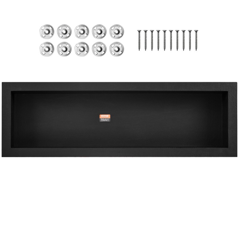 Suihkunišsi XPS-muovia 10 x 40,64 x 127 cm yksitasoinen musta valmiiksi vesieristetty