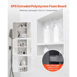 Upotettava suihkulokero XPS 40,6×50,8×10,2 cm siirrettävä välitaso vesitiivis musta